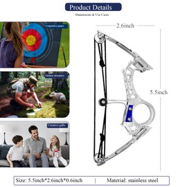TIETHEKNOT 5.7”/5.8”/5.9”/6.0”/7.2”/9.9”/10.0” Archery Compound Bow and Arrow Set RH/LH Outdoor Sports Training Bow for Hobby Practice Entertainment Fun (5.8” – Blue Hollow Ring Bow)