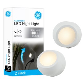 GE GE Rotating LED Night Light, Plug-in, 360 Directional, Dusk-to-Dawn Sensor, UL-Certified, Energy Efficient, Ideal for Bedroom, Bathroom, Stairs, Hallway, 31533, 2 Pack, White, 2 Count