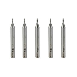 Rannb End Mill Cutter 1/16" Cutting Dia 1/4" Shank Dia 4 Flutes End Mill Drill Bit - 5pcs