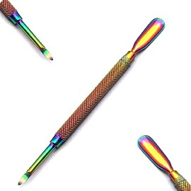 OdontoMed2011 'Cuticle Pusher Nail Art & Uv Gel Nail Polish Remover Tool for Fingernail Polish Manicure pedicure cuticle trimmer. (Nail Cuticle Cleaner) Multi Titanium Rainbow Color (Stayle 1)
