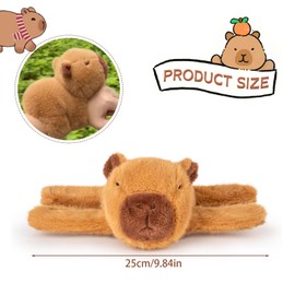 EnixwH Capybara Snap Bracelet Children, 19 cm Simulation Capybara Cuddly Toy, Water Pig Cuddly Toy Snap Bracelet, Capybara Plush Toy Swatter Bracelet Children Small Gift for Children