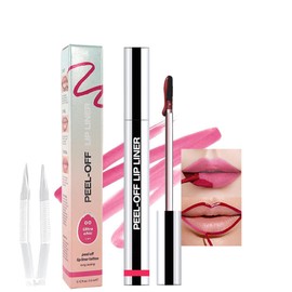 IATMOMOD Delicate Pink Liquid Matte Lip Liner Stain Peel Off with Tweezer, Long Lasting, Waterproof Matte Lipstick Lip Gloss Tattoo for Women, Transfer-prof Lip Tint Makeup for All Skin Types 00#