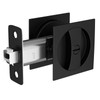 goldenwarm Matte Black Pocket Door Lock, Zinc Alloy Black Pocket