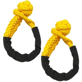 Soft Shackle Synthetic Rope, 12 mm x 55 cm, 17T Breaking Strength Shackle Recovery Rope with Sleeve for Road Towing Sailing Trailer