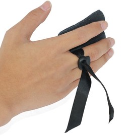 Toparchery Archery Finger Tab Cow Leather Finger Guard Protector for Right Hand(Black)