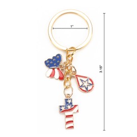 MUCOOS Independence Day Keychain, USA Flag Keychains, Gifts for Independence Day, Patriotic Keychain