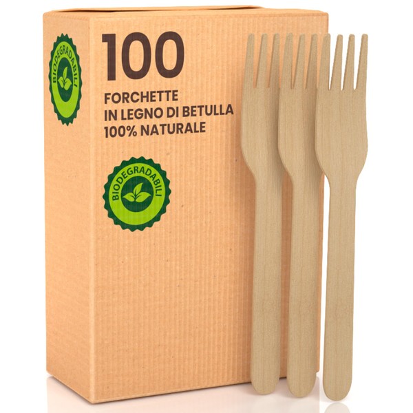 100 Eco-Friendly Disposable Birch Forks 100% Natural Biodegradable and Compostable
