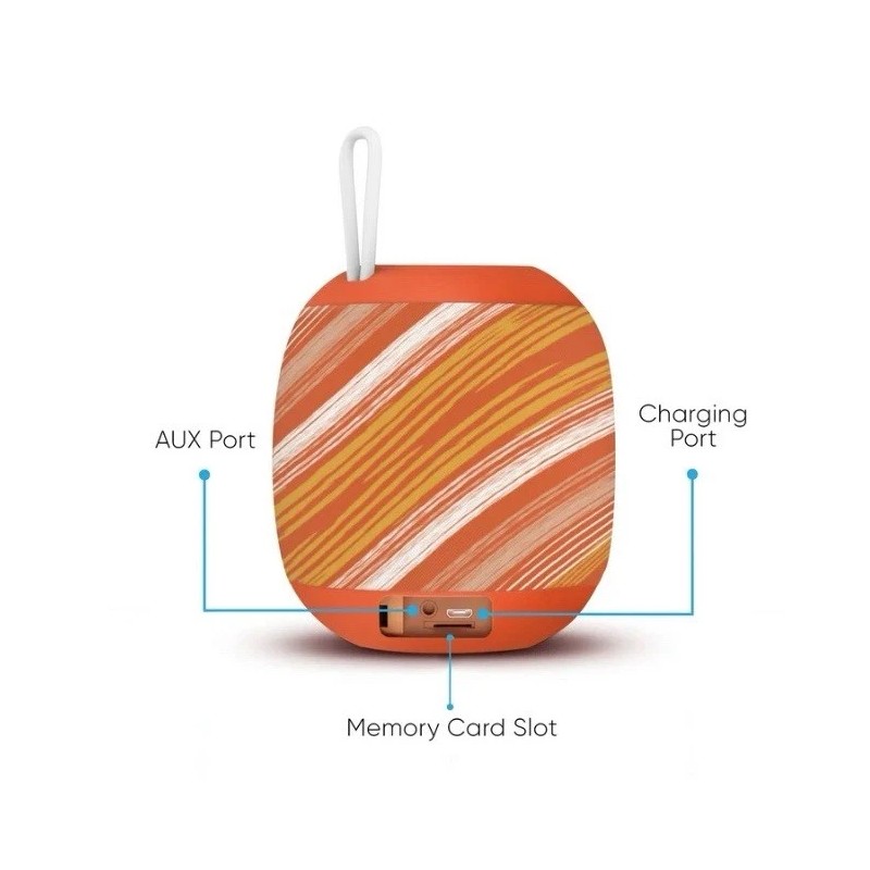 Onn. Groove 21 Barrel Portable Bluetooth Speaker - Orange -