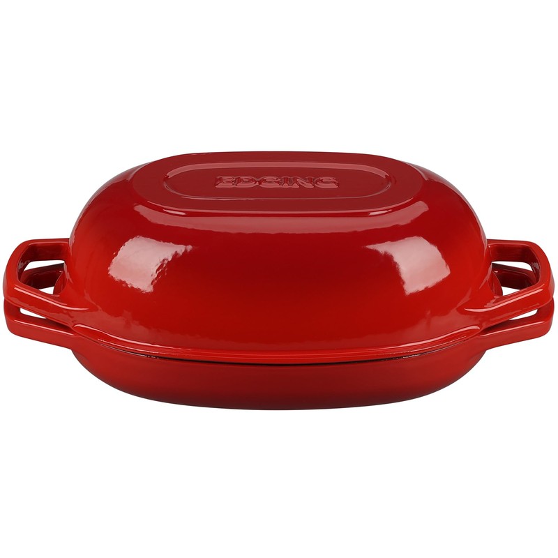EDGING CASTING Enameled Cast Iron Oval Dutch Oven Pot with