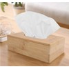 Bamboo Tissue Box with Cover Rectangular Bamboo Tissue Storage Case