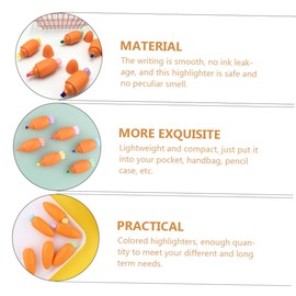 OSALADI 3Pcs Mini Carrot Highlighters Portable Adorable Fluorescent Pens for Students Compact Markers with Random Colors for School and Work Random Color