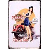 Akizuki Boeki Z235 GARAGE GIRL S Antique Metal Plate