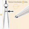 Mr. Pen- Adjustable Divider Leather Compass, 8 Inch, Lockable Metal