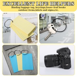 AOZUO Pack of 25 Wire Keychain, 15 cm Cable Keychain, Key Rings, Stainless Steel Key Ring, Large Key Ring, Metal Ring for Hiking, Heavy Connectable Luggage Tag, Hiking Luggage Tag, black