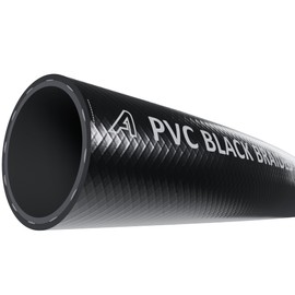 25mm (1") x 33mm (1-5/16") Black Braided PVC Hose Reinforced Heavy Duty Tubing for High Pressure Usages, Flexible for Water Gas Oil Tube, Food Grade 3 Metre