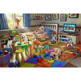 Lavievert 1000 Piece Jigsaw Puzzle Game for Adults and Kids (Naughty Doggies)