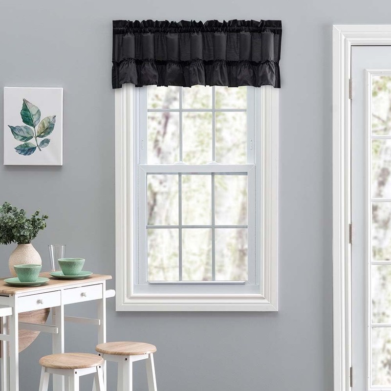 Stacey Ruffled Valance Black