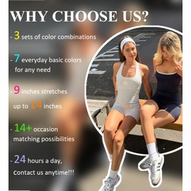 Tobeffect Black Headbands for Women Non Slip - Trendy Womens Headbands 7PCS Elastic Hair Bands for Women's Hair -Workout Sweat Head Bands Cotton Cloth Headband for Yoga Running Sport