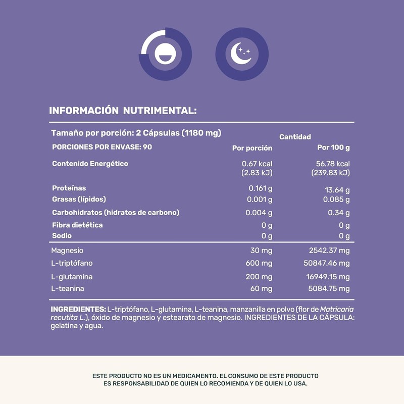 Life 360+ Moon Blend – Suplemento con Manzanilla, Triptófano y
