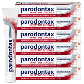 Parodontax Zahnpasta zur Pflege von Weißheit, hilft gegen Zahnfleischbluten, verbesserter Geschmack, 6 x 75 ml