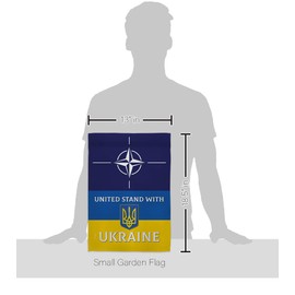 Ukraine Flag NATO Stand with Ukraine Garden Flag Set Wood Dowel Support Cause Ukrainian House Decoration Banner Small Yard Gift Double-Sided, Made in USA