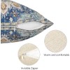 Throw Pillow Cover, Boho Style Ethnic Design Pattern Linen Carpet,