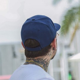 Croogo Men's Umpire Cap, Short Brim, Cotton, Large Size, Short Brim, Trucker Cap, Solid, Casual, Sunshade, Simple, Stylish, Short Brim Work Hat, G-CRT0-Dark Navy