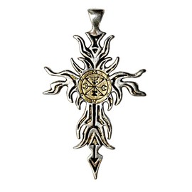 Zagan Cross - Transformation - Talisman Pendant Necklace - Prohibited Charms Collection, Pewter