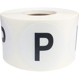 Letter P Inventory Labels 1.5 inch Round Circle Dots 500 Adhesive Stickers