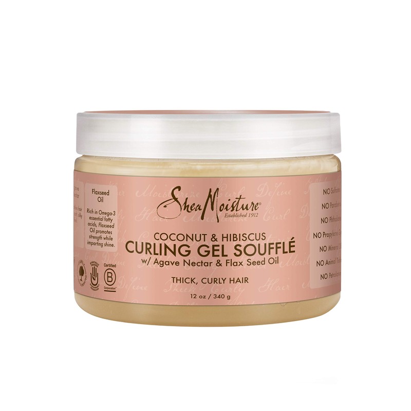 SheaMoisture Coconut & Hibiscus Curling Gel Souffle, 12 Ounce