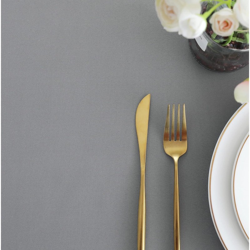 LivinEase Tablecloth - 250gsm Cotton Blend Rectangular Tablecloth - Draped