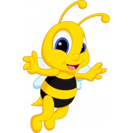 Wallmonkeys Cute Bee Cartoon Wall Decal Peel and Stick Graphic (72 in H x 47 in W) WM346564
