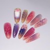 Handmade Press on Nails Long Almond Fake Nails with Glue,3D