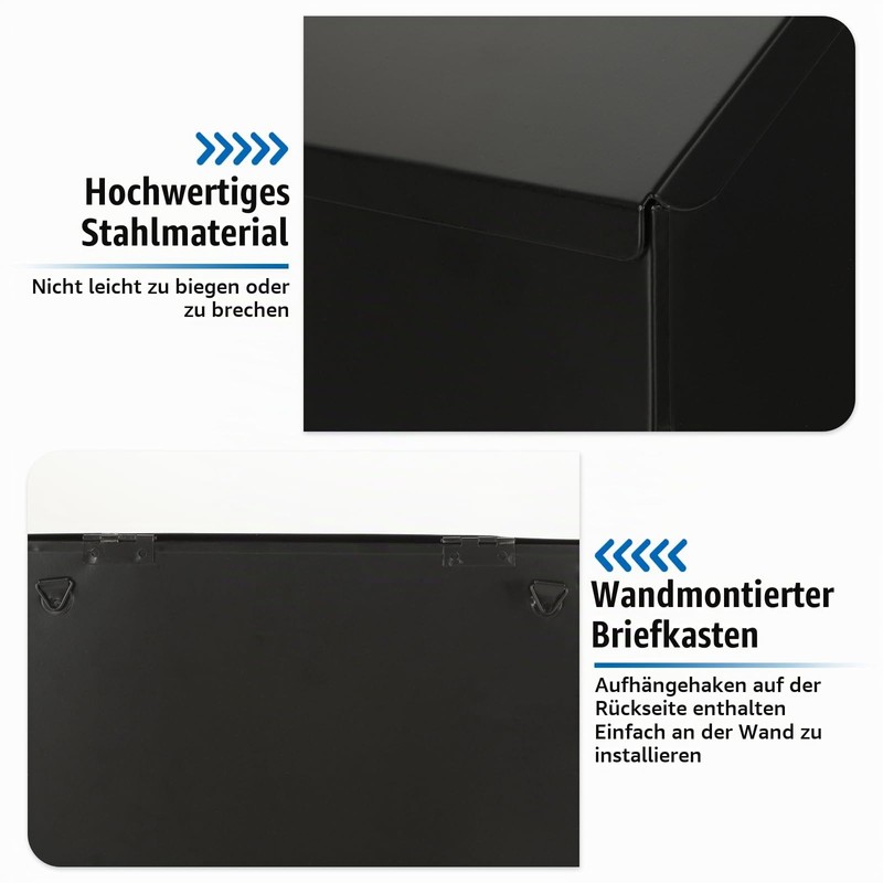 MUXHEL 22 x 6.5 x 29 cm Anthracite Letterbox with
