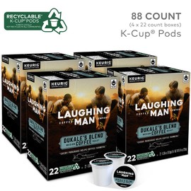 Laughing Man Dukale's Blend, Single-Serve Keurig K-Cup Pods, Medium Roast Coffee, 88 Count