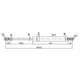 Generic Universal Gas Struts Spring Eyelet | 100-1000 Newton | Length Options 200 mm to 900 mm | Heavy-Duty | Lift Support System (250MM, 700 N)