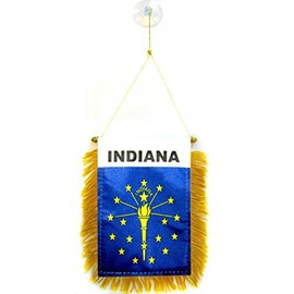 Wholesale lot 12 Indiana Mini Flag 4"x6" Window Banner w/ suction cup