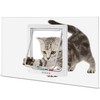 Cat Door for Window Insert, Fits 14-24 Inch, Clear Plexiglass,
