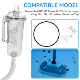 R211600 Leaf Canister Latch and O-Ring Kit Replacement for Pentair Kreepy Krauly 179/179C 180 186 Pool Cleaner Leaf Trap Catcher Parts