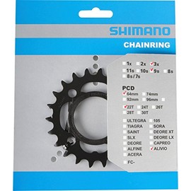 Shimano FC-M4000 chainring 22T and chain protector