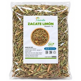 Xenivalle Zacate Limon 500g Natural para Infusiones, Ts, Mezclas Herbales y Preparaciones Tradicionales                                               