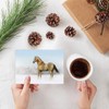 2 for 1 Equestrian Greeting Cards, Bay Horse in Winter