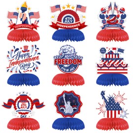 4th of july table decorations，KSKSPE Independence Day Table Decorations,American Flag 3D Party Fourth of July Decorations- Patriotic Centerpieces for 4th of July Decorations Supplies (9Pcs）