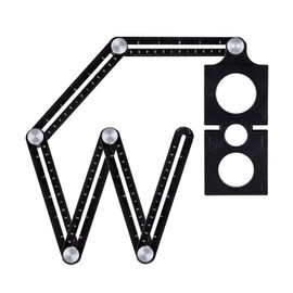 6 Fold Ruler Aluminum Alloy Portable Lightweight Black Folding Multi Angle Measuring Ruler