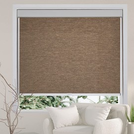 Persilux Free-Stop Cordless Blinds, Light Filtering Roller Shades for Windows (Brown 36"W x 72"H) Natural Woven UV Protection Privacy Roller Blinds for Windows Shades for Home, Kitchen, Office, Door