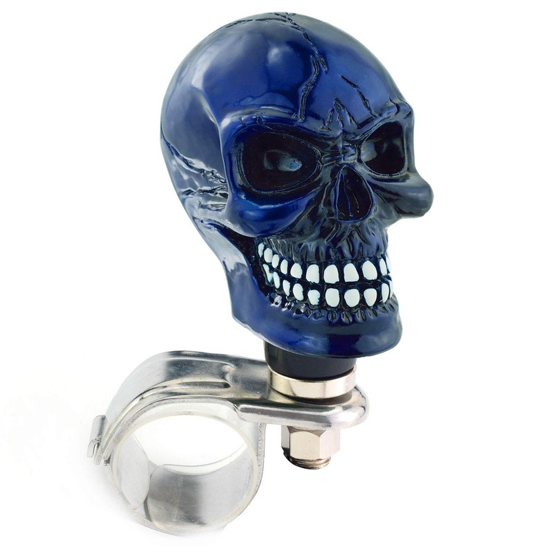 Thruifo Skull Car Grip Knob Steering Wheel Suicide Spinner, Small