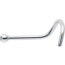 Body Candy Stainless Steel 1.57mm Clear Accent Micro Nose Stud Screw 20 Gauge