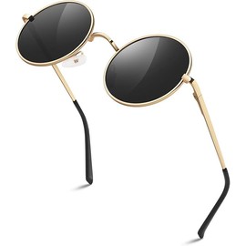 MAIVARDAY Women's Sunglasses, UV 400, Polarized, UV Protection, Small Face Effect, Light Blocking, Oval Type, Fashionable, Large, Lightweight, For Driving, [E] Gold/Black