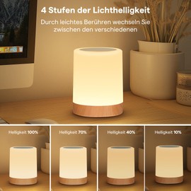 Bonsery Bedside Lamp Touch Dimmable for Bedroom Bathroom Living Room Party LED Table Lamp Wireless Baby Night Light Children