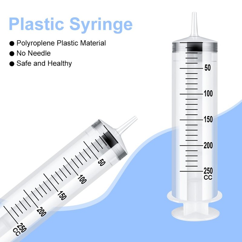 OFFCUP Large Syringe 250 ml, Plastic Syringe with Hose and